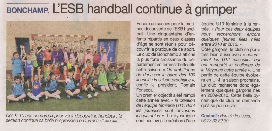 Lire la suite à propos de l’article ESB Handball dans la presse